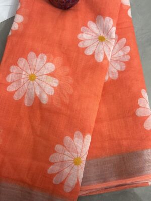 Linen cotton saree aboli