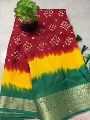 Tiranga bandhej maroon