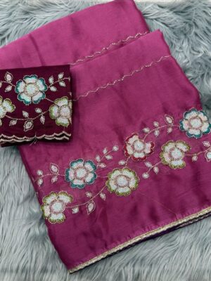 South Silk Partywear Handwork SB21 - Pink