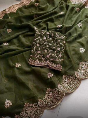 Tripura Saree SB33 - Mehndi