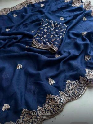 Tripura Saree SB30 - Petrol Blue