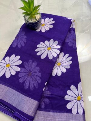 Linen Cotton Saree SB54 - Unspecified