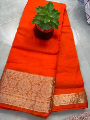 Organza Saree SB58 - Orange