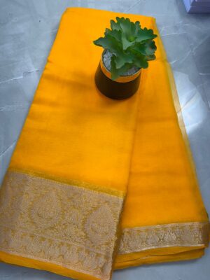 Organza Saree SB61 - Yellow