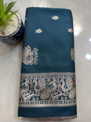 Peshwai saree petrol blue