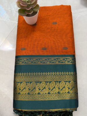 Gadwal saree Orange color