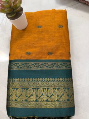 Gadwal saree Dusty orange color