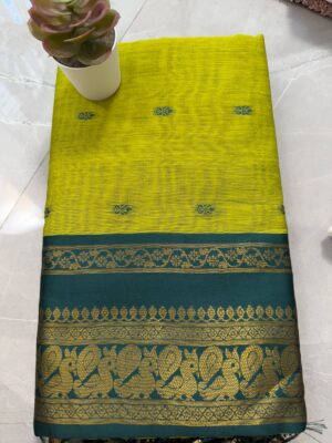 Gadwal saree Parrot color