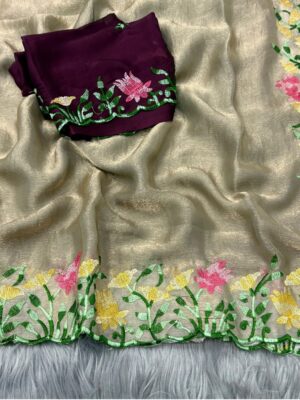 Kadambari saree Grey