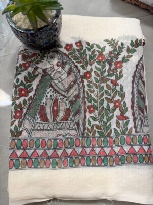 Cotton linen white painting