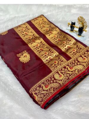 Premium Peshwai silk maroon